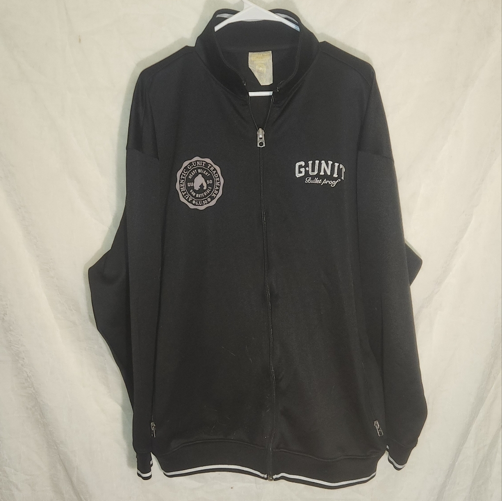 Vintage G-Unit Black & White Y2K Collared Sweatshirt 2XL